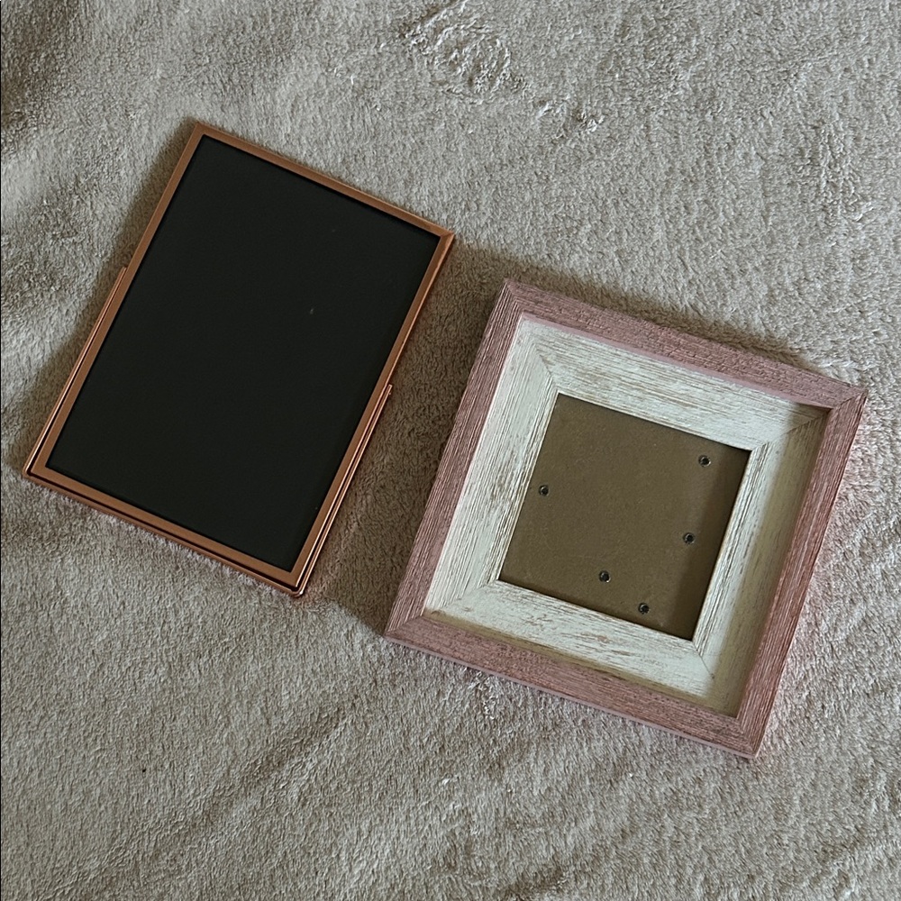 Pink and White Picture Frame Set